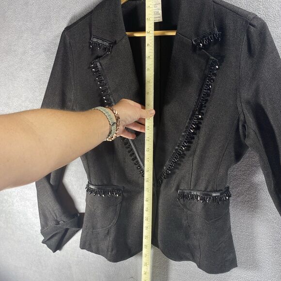 VTG My Boyfriends Back Women Blazer Jacket Med Studded Grunge Goth Punk Academia - Picture 10 of 13